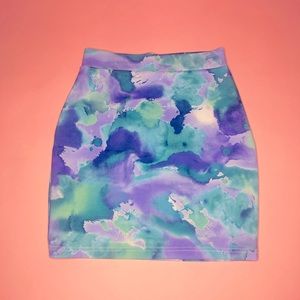 Watercolor mini skirt